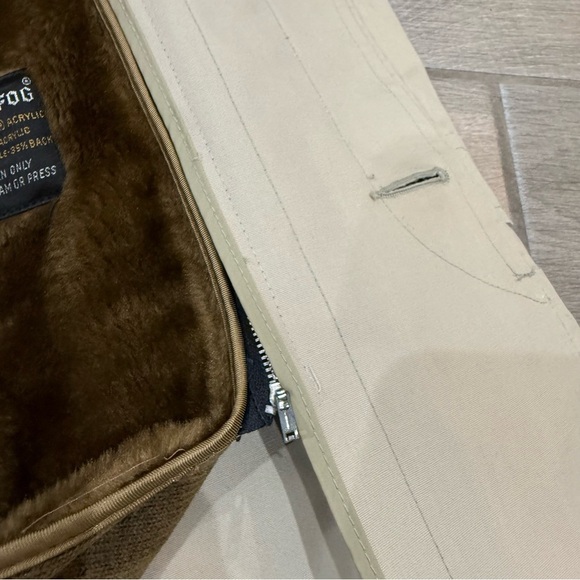Vintage London Fog Trench Coat Mens 42 Reg Over Jacket Zip Out Lining Khaki Tan - Picture 14 of 14